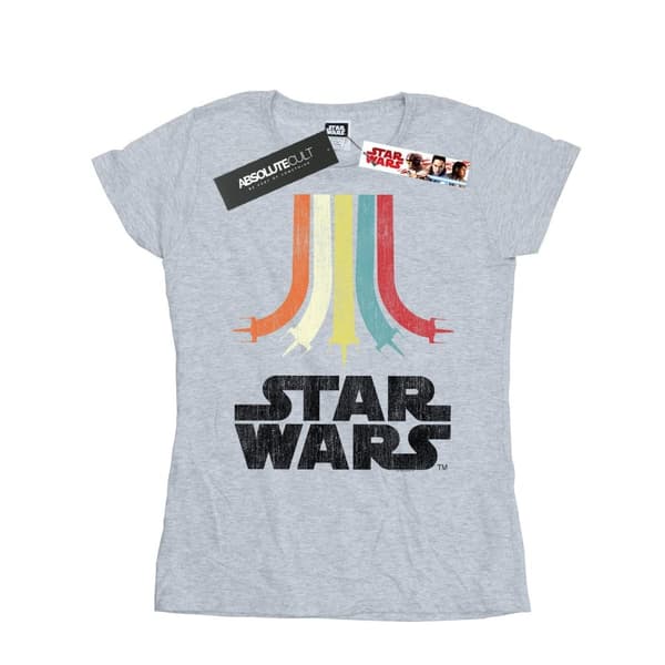 Star Wars Womens/Ladies Retro Rainbow Cotton T-Shirt