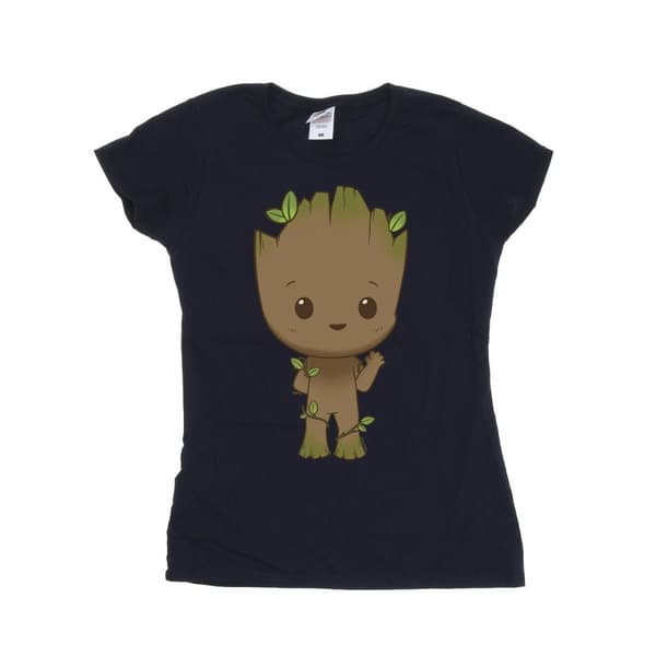Marvel Womens/Ladies I Am Groot Chibi Wave Pose Cotton T-Shirt