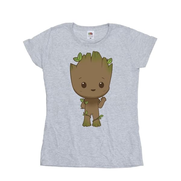Marvel Womens/Ladies I Am Groot Chibi Wave Pose Cotton T-Shirt