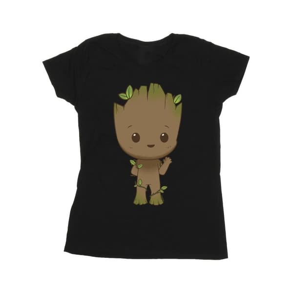 Marvel Dam/Tjej I Am Groot Chibi Wave Pose - T-shirt i bomull