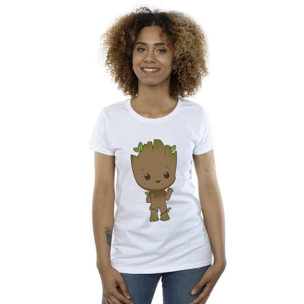 Marvel Womens/Ladies I Am Groot Chibi Wave Pose Cotton T-Shirt