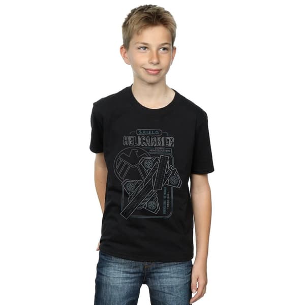 Marvel Boys S.H.I.E.L.D. Helicarrier Mobile HQ T-Shirt