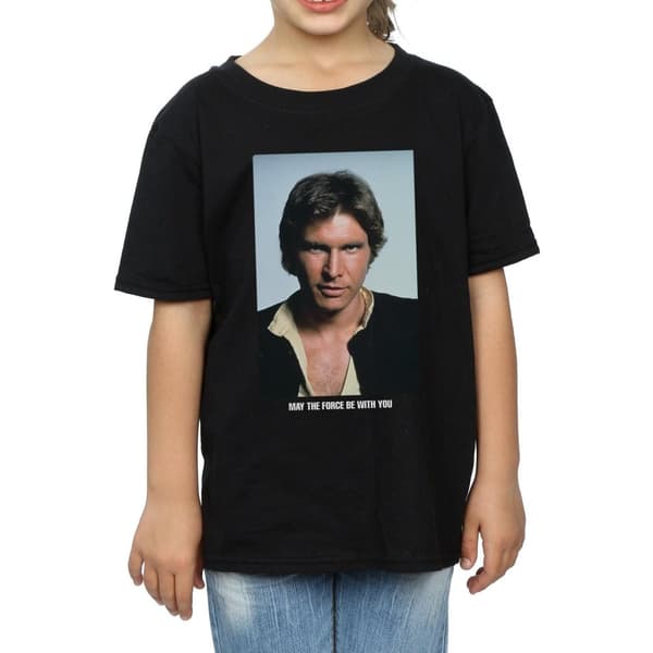 Star Wars Han Solo May The Force T-shirt i bomull för flickor