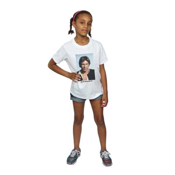 Star Wars Han Solo May The Force T-shirt i bomull för flickor