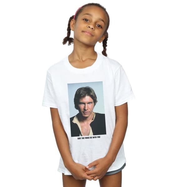 Star Wars Han Solo May The Force T-shirt i bomull för flickor