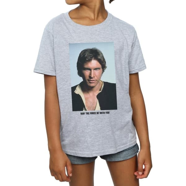 Star Wars Han Solo May The Force T-shirt i bomull för flickor