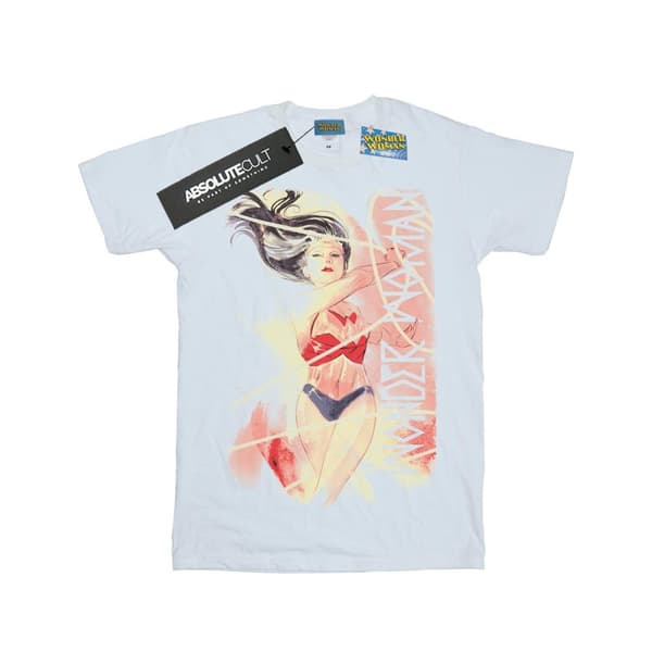 DC Comics Wonder Woman - T-shirt i bomull med vattenfärgslasso för flickor