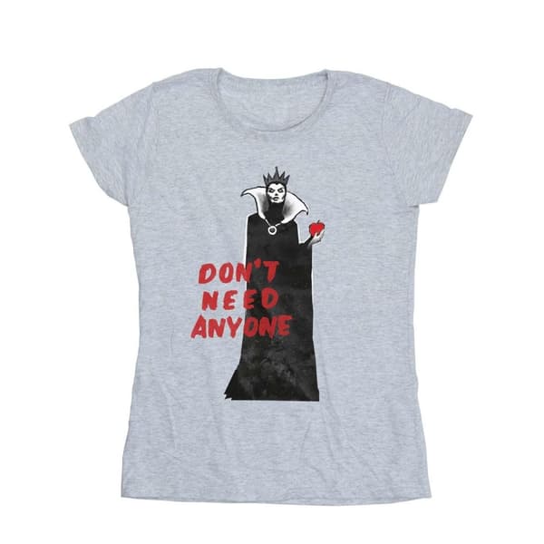 Disney Womens/Ladies Villains Don´t Need Anyone Cotton T-Shirt Sports Grey XXL