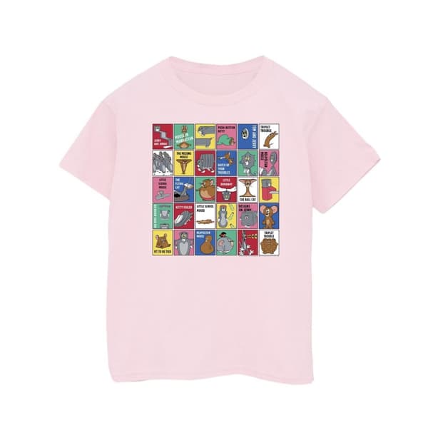 Tom And Jerry T-shirt i bomull med rutmönster för flickor