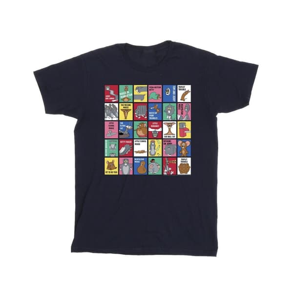 Tom And Jerry T-shirt i bomull med rutmönster för flickor