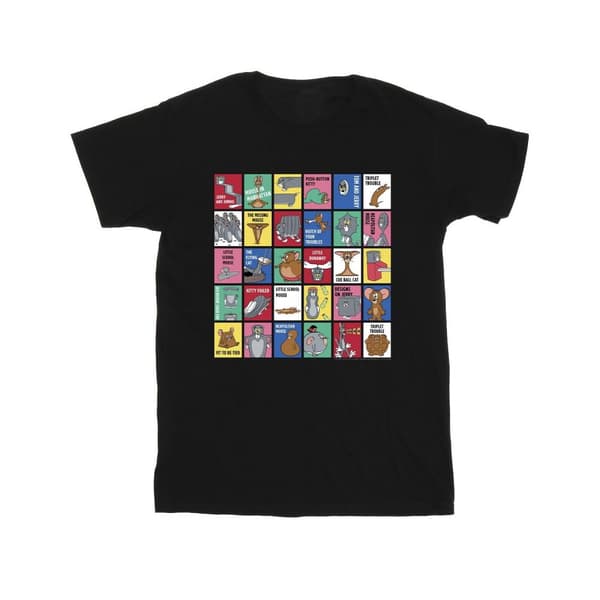 Tom And Jerry T-shirt i bomull med rutmönster för flickor