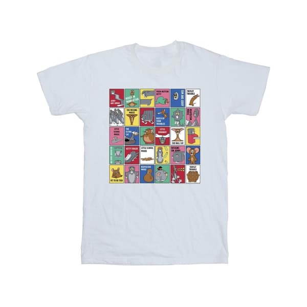 Tom And Jerry T-shirt i bomull med rutmönster för flickor