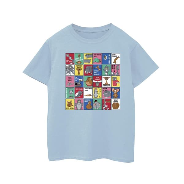 Tom And Jerry T-shirt i bomull med rutmönster för flickor