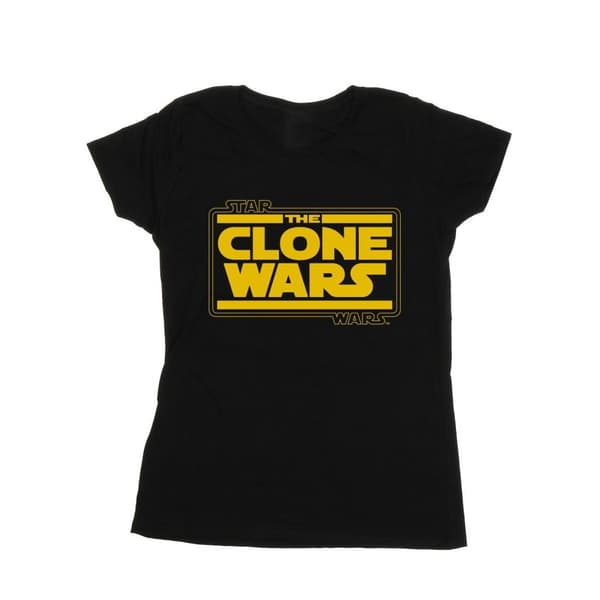 Star Wars T-shirt i bomull med Clone Wars-logotyp för damer/damer
