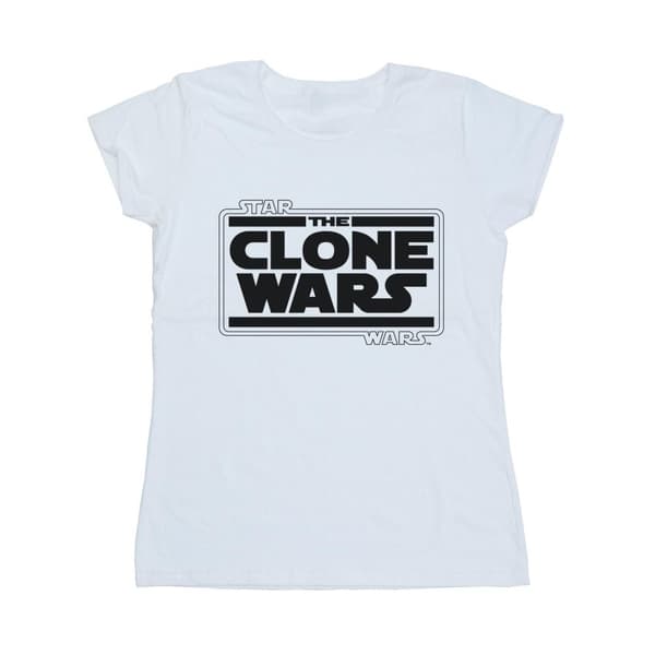 Star Wars T-shirt i bomull med Clone Wars-logotyp för damer/damer