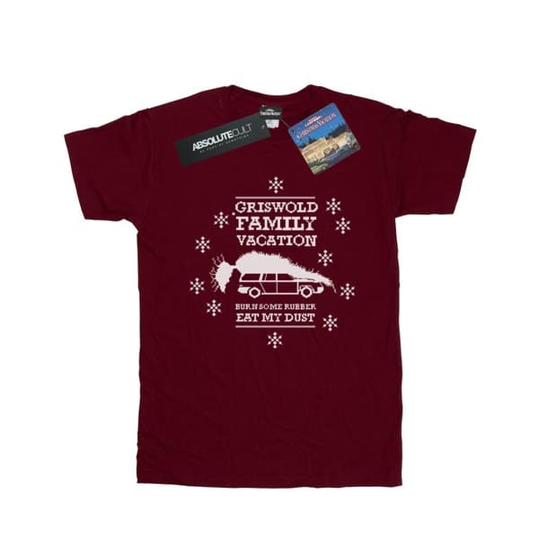 National Lampoon´s Christmas Vacation Dam/Tjej - Eat My Dust - Boyfriend-t-shirt i bomull Burgundy S