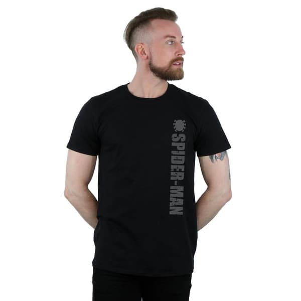 Marvel Mens Spider-Man Patterned Logo T-Shirt