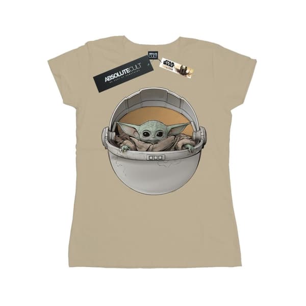 Star Wars Womens/Ladies The Mandalorian The Child Basket Cotton T-Shirt Sand L
