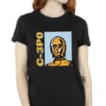 Miniatyrbillede 3 af 4: Star Wars Womens/Ladies C3PO Line Art Cotton Boyfriend T-Shirt