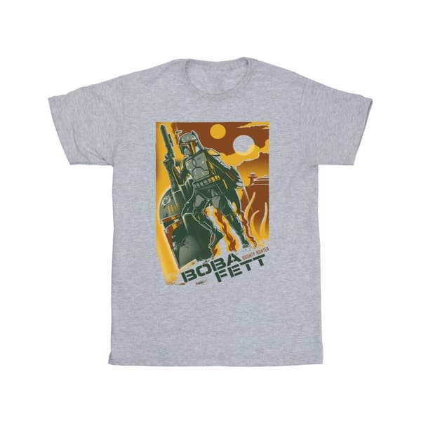Star Wars Mens Boba Fett Collage T-Shirt Sports Grey 4XL
