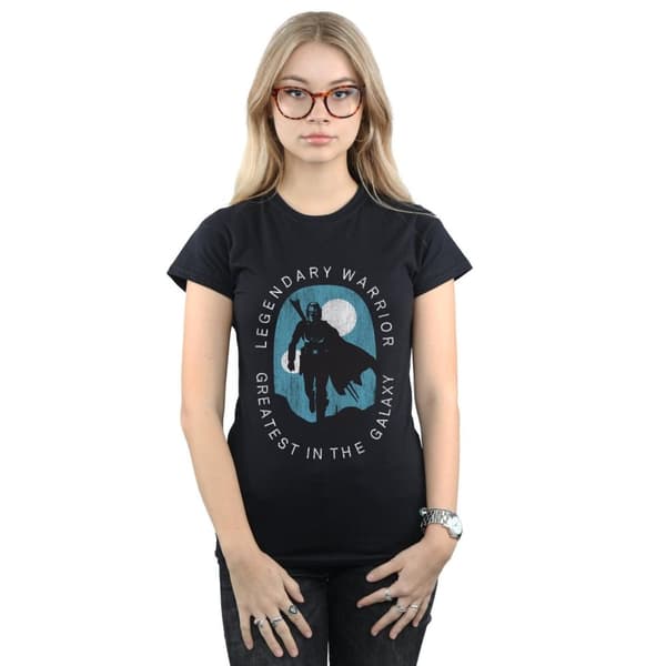 Star Wars Dam/Tjej The Mandalorian Legendary Warrior Greatest In The Galaxy T-shirt i bomull