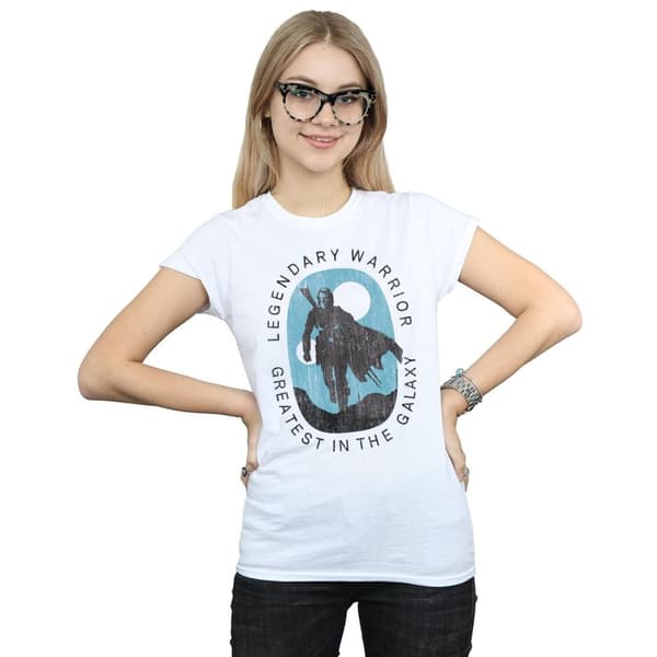Star Wars Womens/Ladies The Mandalorian Legendary Warrior Greatest In The Galaxy Cotton T-Shirt