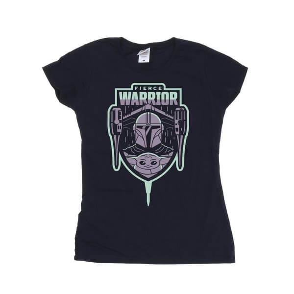 Star Wars Womens/Ladies The Mandalorian Fierce Warrior Patch Cotton T-Shirt