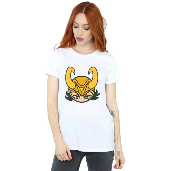 Marvel Dam/Tjej Loki Close Up Boyfriend T-shirt i bomull