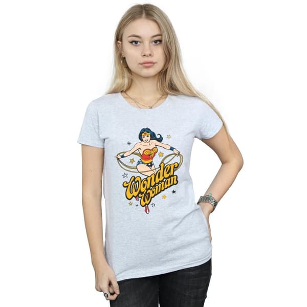DC Comics T-shirt i bomull med stjärnor från Wonder Woman - dam/dam