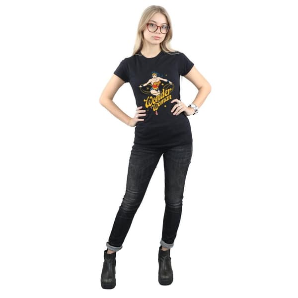 DC Comics T-shirt i bomull med stjärnor från Wonder Woman - dam/dam
