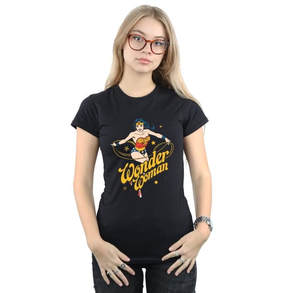 DC Comics T-shirt i bomull med stjärnor från Wonder Woman - dam/dam