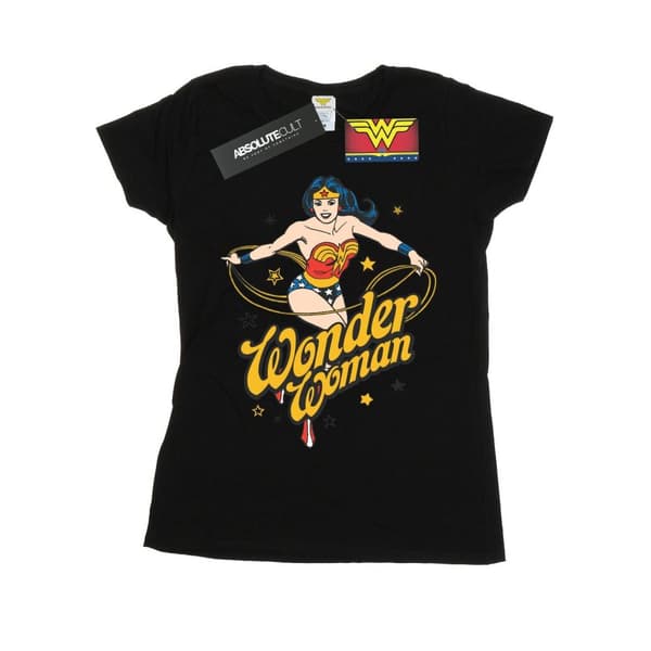 DC Comics T-shirt i bomull med stjärnor från Wonder Woman - dam/dam