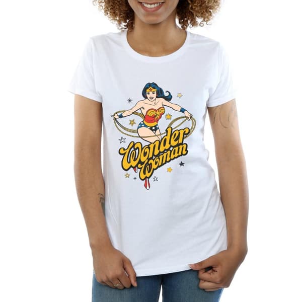 DC Comics T-shirt i bomull med stjärnor från Wonder Woman - dam/dam