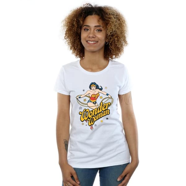 DC Comics T-shirt i bomull med stjärnor från Wonder Woman - dam/dam