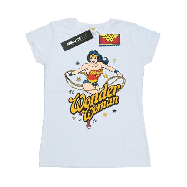 DC Comics T-shirt i bomull med stjärnor från Wonder Woman - dam/dam