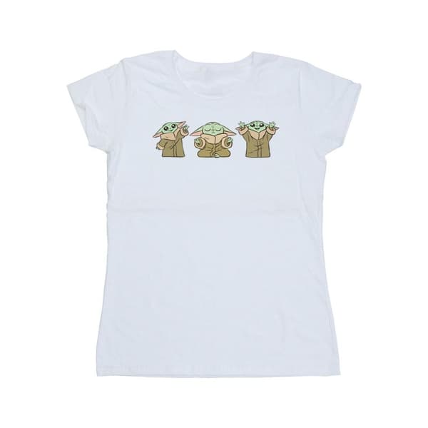 Star Wars Dam/Tjej The Mandalorian Grogu Poses - Bomulls-T-shirt
