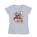 Miniatyrbild 1 av 2: Disney Dam/Tjej Lilo And Stitch Ohana Orange Hibiscus Bomulls-T-shirt