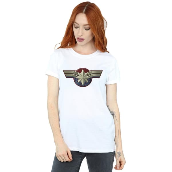 Marvel Womens/Ladies Captain Marvel Chest Emblem Cotton Boyfriend T-Shirt