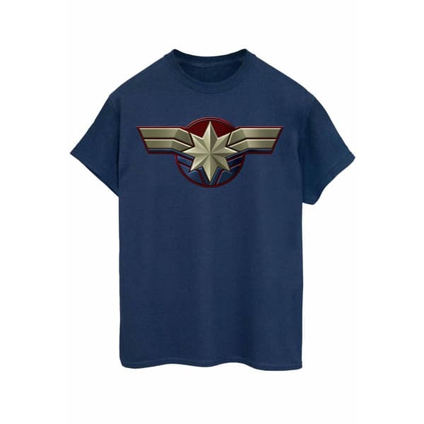 Marvel Pojkvänströja i bomull med Captain Marvel-emblem på bröstet - dam/dam