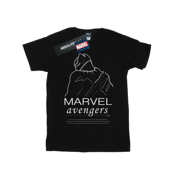 Marvel Womens/Ladies Black Panther Single Line Cotton Boyfriend T-Shirt