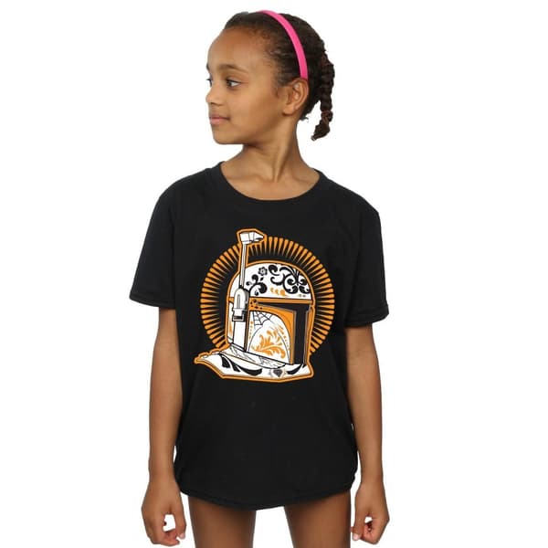 Star Wars Girls Boba Fett Dia De Los Muertos Cotton T-Shirt