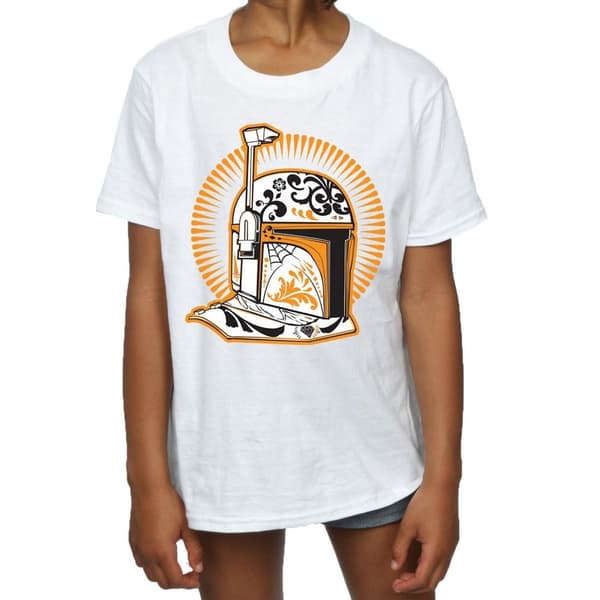 Star Wars Girls Boba Fett Dia De Los Muertos Cotton T-Shirt