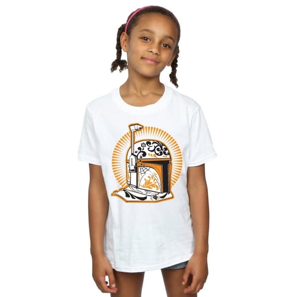 Star Wars Girls Boba Fett Dia De Los Muertos Cotton T-Shirt