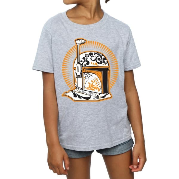 Star Wars Girls Boba Fett Dia De Los Muertos Cotton T-Shirt