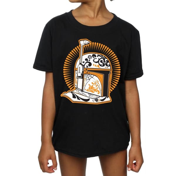Star Wars Girls Boba Fett Dia De Los Muertos Cotton T-Shirt