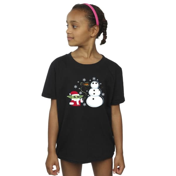 Star Wars Mandalorian Baby Yoda Winter T-shirt i bomull för flickor