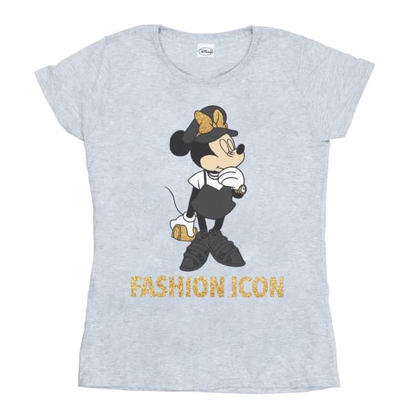 Disney Womens/Ladies Minnie Mouse Fashion Icon Cotton T-Shirt