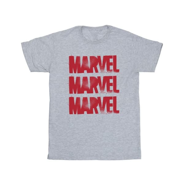 Marvel Mens Red Spray Logos T-Shirt