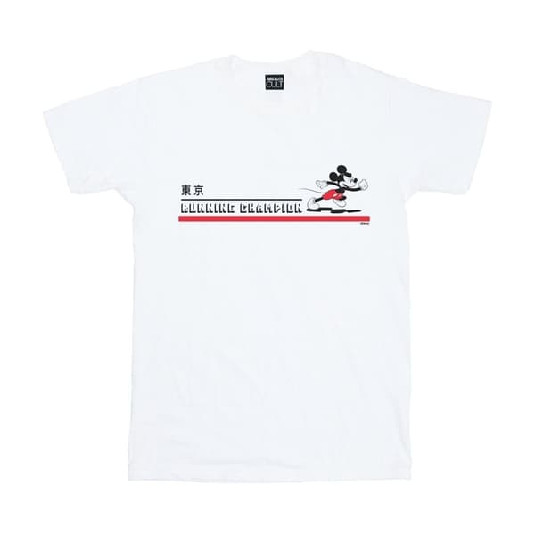 Disney T-shirt i bomull för flickor med Musse Pigg som löpare White 3-4 Years