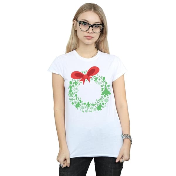 Marvel Womens/Ladies Avengers Christmas Wreath Cotton T-Shirt